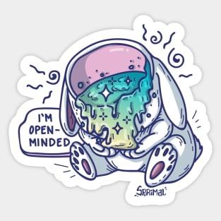 Open-minded bunny rabbit Sticker